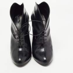 Pre Owned Gucci Black Leather Kim Ankle Boots Size 39