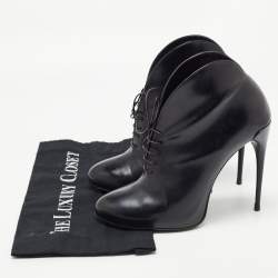 Pre Owned Gucci Black Leather Kim Ankle Boots Size 39