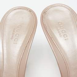 Gucci Metallic Patent Leather Hollywood Slides Size 38.5