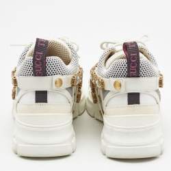Gucci White Suede and Leather Flashtrek Chunky Sneakers Size 38.5