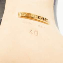 Pre Owned Gucci Black Patent Leather Pointed Toe T Strap Pumps Size 40