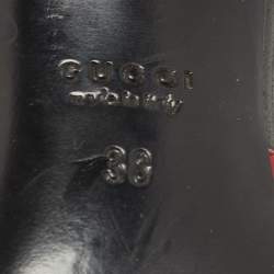 Pre Owned Gucci Red Patent Horsebit Slides Size 38