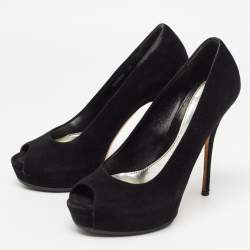 Gucci Black Suede Platform Pumps Size 37