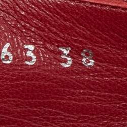 Pre Owned Gucci Burgundy Guccissima Leather Bamboo Bow Tassel Ballet Flats Size 38