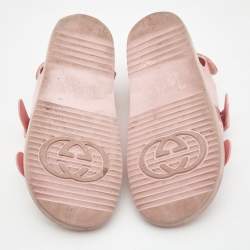 Gucci Pink PVC Isla Slingback Double Sandals Size 39