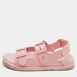 Gucci Pink PVC Isla Slingback Double Sandals Size 39