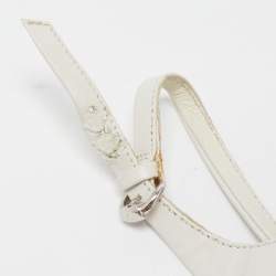 Gucci White Leather Wooden Wedge Slingback Sandals Size 38