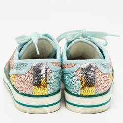 Gucci Multicolor Canvas and Sequin Tennis 1977  Sneakers Size 35.5