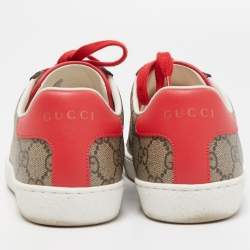 Gucci Brown Canvas and Leather Ace Sneakers Size 35