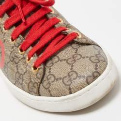 Gucci Brown Canvas and Leather Ace Sneakers Size 35