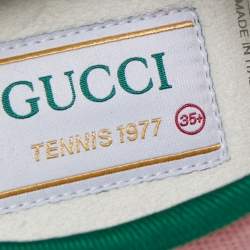 مملوكة مسبقًا Gucci Pink Canvas Tennis 1977 Low Top Sneakers Size 35.5