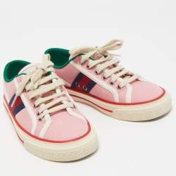 مملوكة مسبقًا Gucci Pink Canvas Tennis 1977 Low Top Sneakers Size 35.5