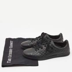 Gucci Black Microguccissima Leather Low Top Sneakers Size 37