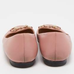 Gucci Pink Leather Horsebit Ballet Flats Size 36.5
