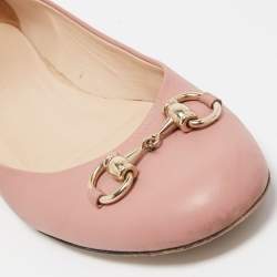 Gucci Pink Leather Horsebit Ballet Flats Size 36.5
