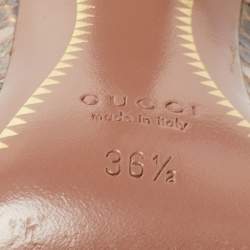 Pre Owned Gucci Two Tone Python Leather Platform Pumps Size 36.5