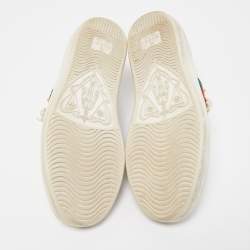 Gucci White Leather Pearl Embellished and Studded Ace Sneakers Size 35