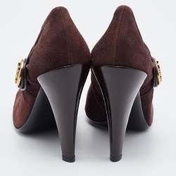 Gucci Brown Suede and Patent Leather Hysteria Ankle Booties Size 38