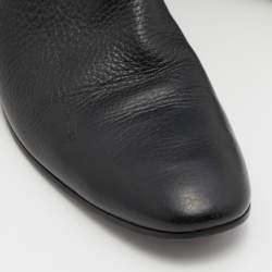 Pre Owned Gucci Black Leather Knee Length Boots Size 38.5
