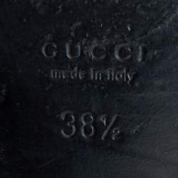 Pre Owned Gucci Black Leather Knee Length Boots Size 38.5