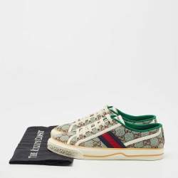 Gucci Green Canvas Tennis 1977 Low Top Sneakers Size 39.5