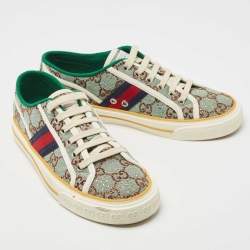 Gucci Green Canvas Tennis 1977 Low Top Sneakers Size 39.5