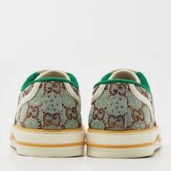 Gucci Green Canvas Tennis 1977 Low Top Sneakers Size 39.5