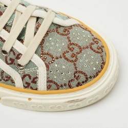 Gucci Green Canvas Tennis 1977 Low Top Sneakers Size 39.5