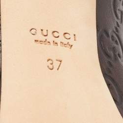 Pre Owned Gucci Brown Guccissima Leather Horsebit Peep Toe Pumps Size 37