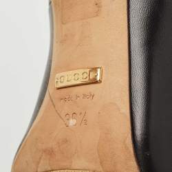 Pre Owned Gucci Black Leather Pointed Toe Pumps Size 36.5