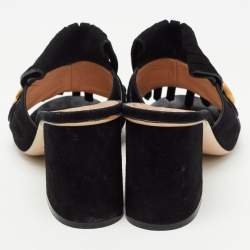 Gucci Black Suede Double G Slide Sandals Size 38