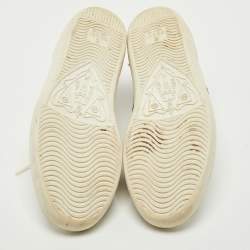 Gucci White Leather and Snake Embossed  Ace  Sneakers Size 36