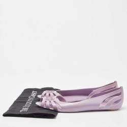 Pre Owned Gucci Purple Rubber GG Ballet Flats Size 37