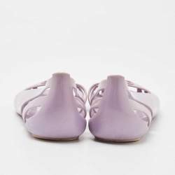 Pre Owned Gucci Purple Rubber GG Ballet Flats Size 37
