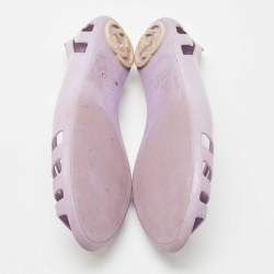 Pre Owned Gucci Purple Rubber GG Ballet Flats Size 37