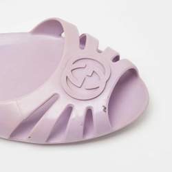 Pre Owned Gucci Purple Rubber GG Ballet Flats Size 37