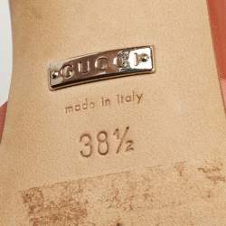 Pre Owned Gucci Multicolor Leather Lika Stone Embellished Sandals Size 38.5