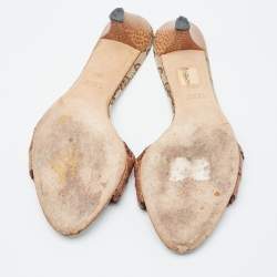 مملوكة مسبقًا Gucci Brown Leather Slide Sandals Size 37.5