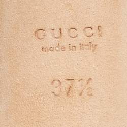 مملوكة مسبقًا Gucci Brown Leather Slide Sandals Size 37.5