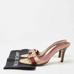 Gucci Beige GG Canvas Hysteria Slide Sandals Size 39