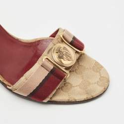 Gucci Beige GG Canvas Hysteria Slide Sandals Size 39