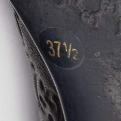 Gucci Black Guccissima Leather Web Ballet Flats Size 37.5