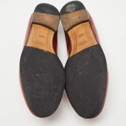 Gucci Red Leather Jordaan Slip On Loafers Size 36.5