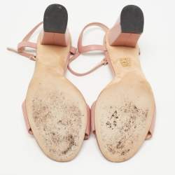 Gucci Pink Leather Ankle Strap Sandals Size 39