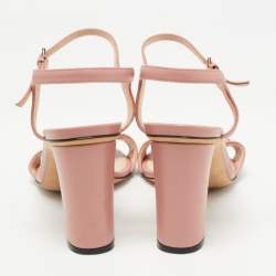 Gucci Pink Leather Ankle Strap Sandals Size 39