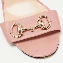 Gucci Pink Leather Ankle Strap Sandals Size 39