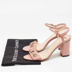 Gucci Pink Leather Ankle Strap Sandals Size 39