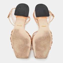 Gucci Rose Gold Leather Ketty Sandals Size 40