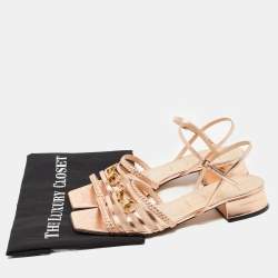 Gucci Rose Gold Leather Ketty Sandals Size 40
