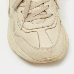 Gucci Cream Leather Rhyton Sneakers Size 38